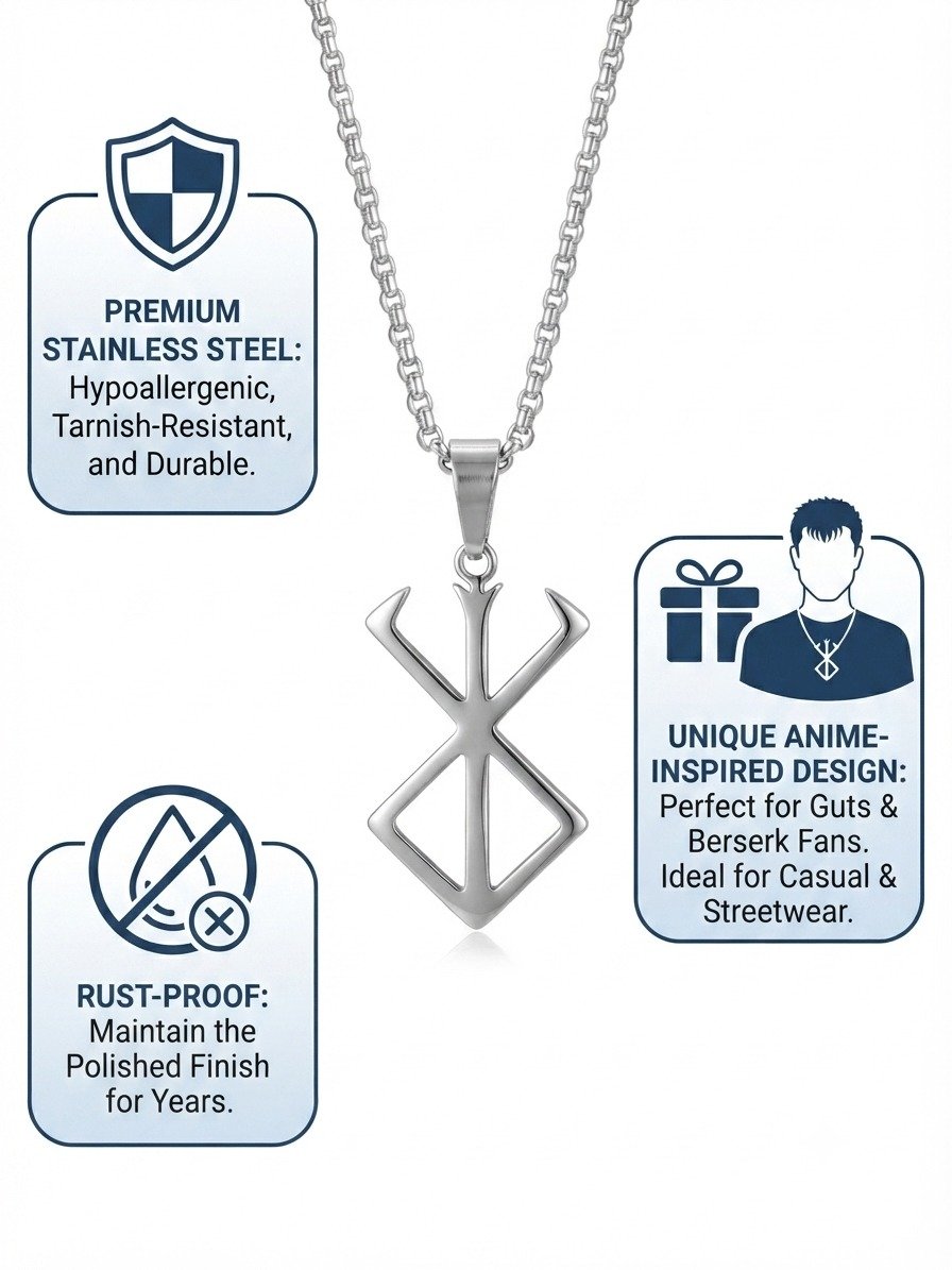 Anime Berserk Brand of Sacrifice Pendant Necklace in Stainless Steel - Image 2