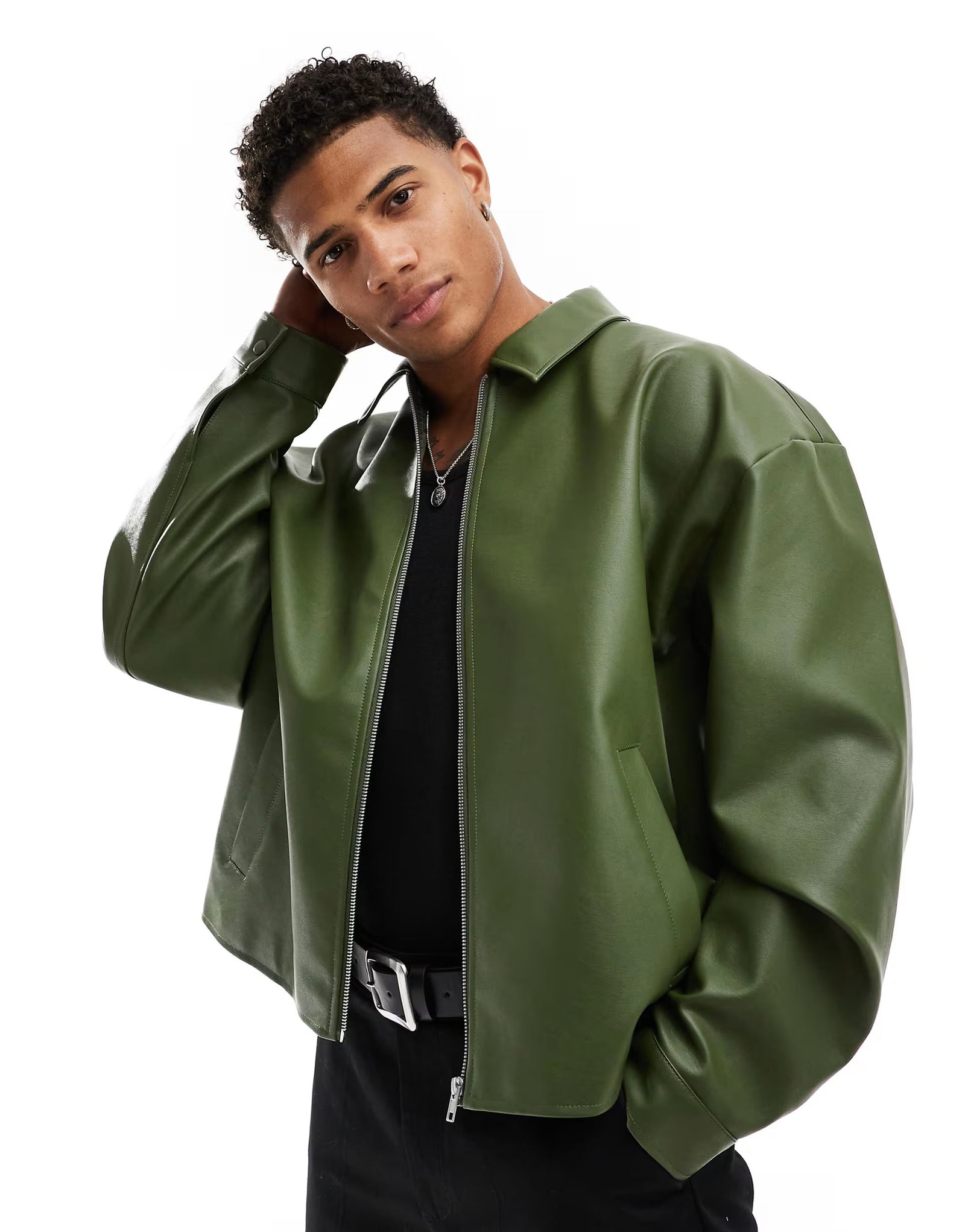 Oversized Faux Leather Jacket (5 Colors) | Premium Streetwear - Image 3